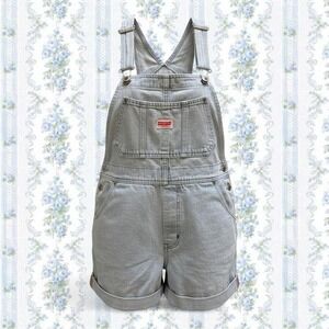 Cute Vintage Essential Squeeze Denim Overall Shorts Adjustable Straps Pockets